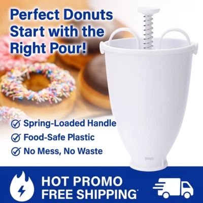 Batter Dispenser for Donuts Pancakes Waffles Cupcakes Easy Pour Baking W/Handle - Image 1 of 4