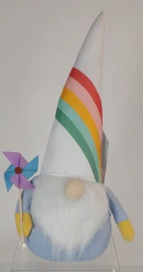 Summer Gnome w/ Rainbow Hat Weighted Plush, 20 Inches Tall, Huntington Home Aldi - Picture 1 of 6