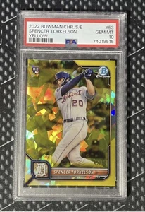 Spencer Torkelson Rookie Bowman Chrome Sapphire Yellow #/50 PSA 10 RC - Picture 1 of 2