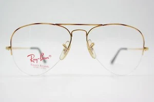 Vintage Glasses Ray Ban BAUSCH + LOMB Gold Brown Half-Rim Glasses Frame - Picture 1 of 7