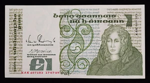 Ireland | 1989 | 1 Pound | P.70d | KAK 607103 | GEM UNC - Foto 1 di 2