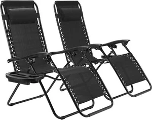 Sonnenliege Klappbar Outdoor Garten Balkon Pool Liege Stuhl mit Tassenhalter - Bild 1 von 8