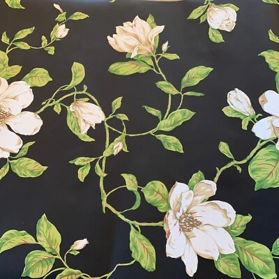 Papel Pintado Ashford House Negro Floral AD8202 York 27" x 27' Magnolia Bronceado Blanco Foto 1 de 4