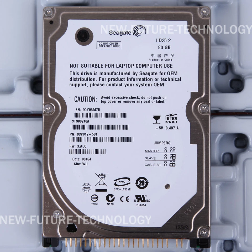 Seagate (ST980210A) 80 GB HDD 2.5" 2 MB 5400 RPM IDE/PATA Laptop Hard Disk Drive - Image 1 of 2