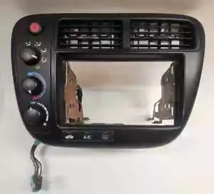 1999-2000 HONDA CIVIC CLIMATE CONTROL HEATER AC DOUBLE DIN RADIO BEZEL HVAC OEM - Picture 1 of 4