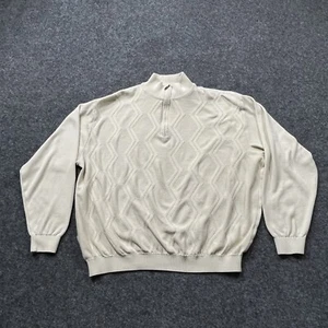 St. Croix Regatta 1/4 Zip Sweater Mens Size XXL 2XL Beige Cream USA Pullover Tan - Picture 1 of 19