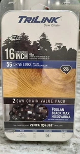 Chainsaw Chain 16" TriLink S56 - 2 Pack Replacement Saw Chain - Brand New - Picture 1 of 4