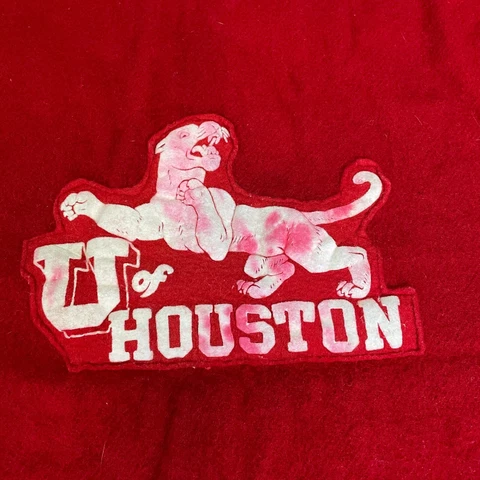 VINTAGE PENDLETON RED WOOL STADIUM BLANKET FRINGE HOUSTON COUGARS UH 60S 70S Cover