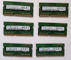 Lot of 6 SAMSUNG M471B5173QH0-YK0 4GB 1Rx8 PC3L - 12800S DDR3 SODIMM - Picture 1 of 2