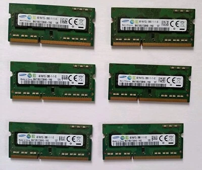 Lote de 6 SAMSUNG M471B5173QH0-YK0 4GB 1Rx8 PC3L - 12800S DDR3 SODIMM Foto 1 de 2