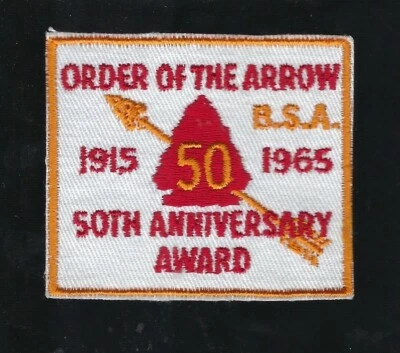 Vintage 1965 ORDER OF THE ARROW 50th Anniversary Award PATCH OA Sash Boy Scout - Image 1 of 2