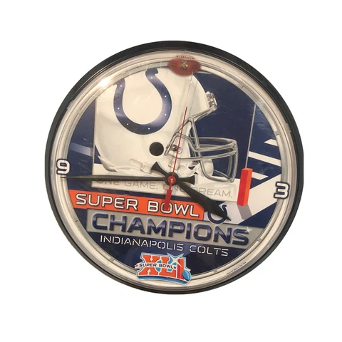 Indianapolis Colts Super Bowl XLI Promo Wince Clock (Plastic Shield Has A Crack) Cover