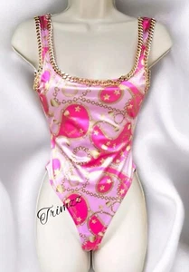 Größe XXS………Satin Body mit auffälligem goldenem Kettenbesatz. Neu. Sugar Thrillz - Bild 1 von 8