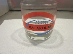 Bacardi Rum Rocks Lowball Fußball Glas gebraucht RED LINE - Bild 1 von 4