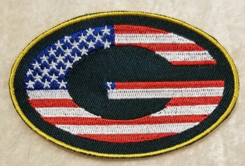 Green Bay Packers 3.5" Oval Flag Iron On Embroidered Patch ~US Seller~FREE Ship! Cover