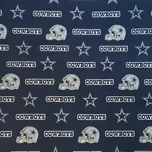 Pieza de tela de algodón azul NFL DALLAS COWBOYS por 1/4,1/2 yarda, 58"W para máscara - Imagen 1 de 1