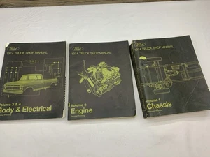 1974 FORD TRUCK / VAN / BRONCO SHOP MANUAL SET / PICKUP SERVICE BOOK SET - Foto 1 di 4