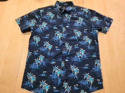 Rip Curl Men Button Up Shirt Large Black Floral Hawaiian Short Sleeve Ships Free - Image 1 of 4