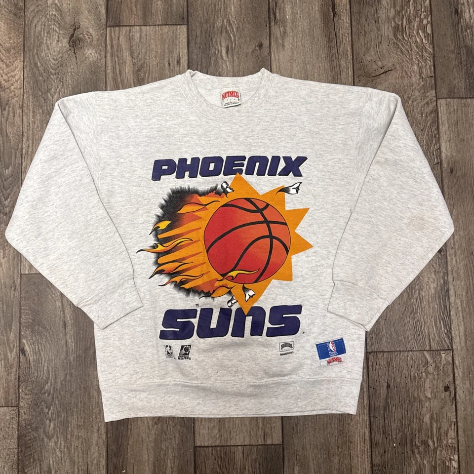 De colección Años 90 Phoenix Suns Nuez moscada Talla L Cuello Redondo Te Quemaremos Gráfico NBA Foto 1 de 4