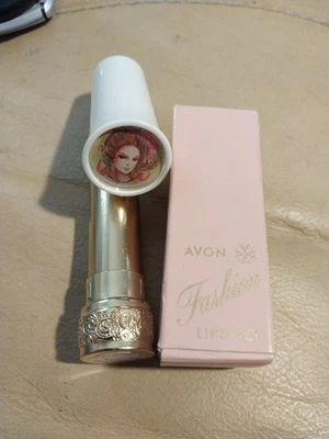 Lápiz labial vintage Avon Fashion Sugar PInk sin usar acrílico y tubo ornamentado tono dorado Foto 1 de 4