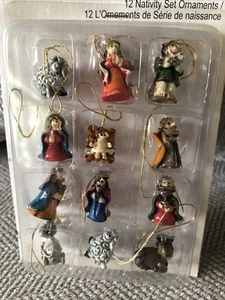 Set Of 12 Mini Nativity  Ornaments / Gift Ties - Christmas Box - Picture 1 of 6