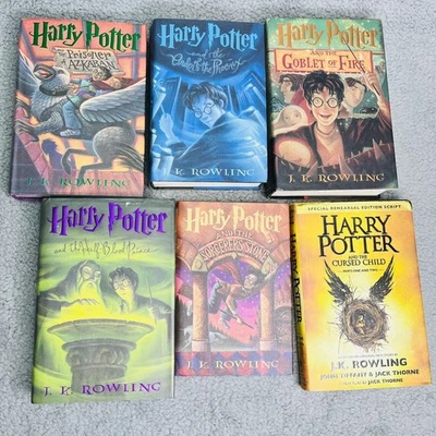 Harry Potter Lot of 6 Hardback Books Prisoner of Azkaban Half Blood Prince Foto 1 de 4