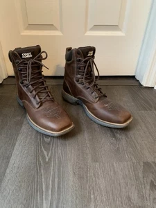 Cody James Herren Eckige Zehe Schnürstiefel 12 D Braun Leder MLBL-3 Weiche Spitze - Bild 1 von 8