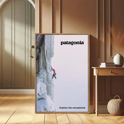 Pôster de escalada no gelo Patagônia inverno montanhismo arte aventura extrema - Imagem 1 de 4