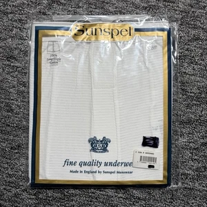 Sunspel Underwear Briefs Mens W38 White 100% Long Staple Cotton England Vintage - Picture 1 of 4