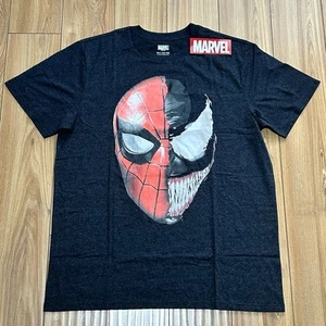 Marvel Spider-Man Venom Split Faces Mens SZ 2XLTall T-Shirt Dark Gray NWT Tee - Picture 1 of 7