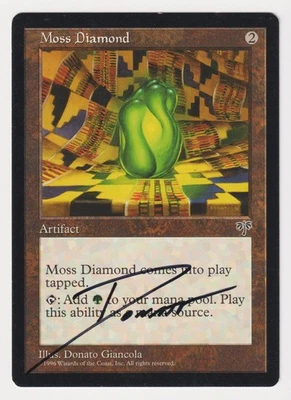 Signed Moss Diamond MP Mirage Artist Donato Giancola 1996 WOTC MTG Magic Vintage - Image 1 of 2