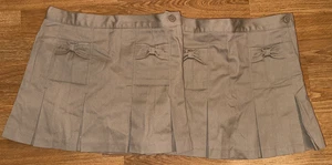Lot of 2 Classroom Uniform Tan Khaki Girls School Uniform Pleated Skirts -Size 8 - Picture 1 of 10