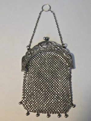 Sterling Silver Art Nouveau Mesh Purse Deitsch Brothers New York Antique Glamor  - Image 1 of 4