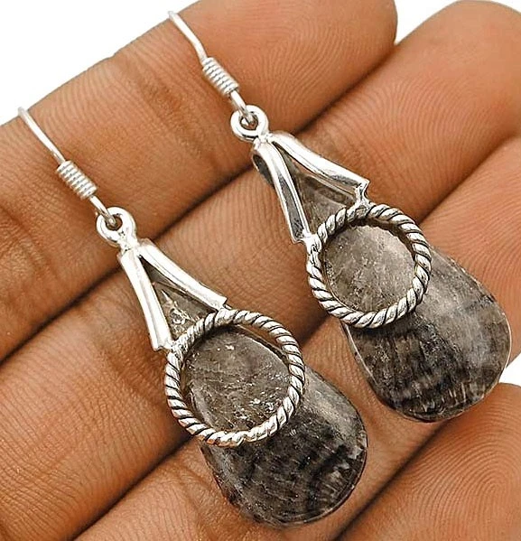 Pendientes de plata de ley maciza 925 de coral raya natural joyería  Foto 1 de 1