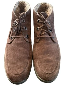 Morlands Mens Sheepskin Weatherproof Leather Chukka Boots UK 11 Brown Winter - Picture 1 of 12