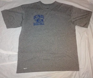 Vtg Y2K Nike NikeFit Dri-Fit DePaul Blue Demons Basketball Training T-Shirt MED - Picture 1 of 9