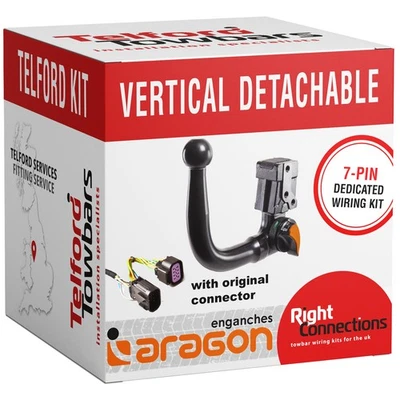 Vertical Detachable Towbar Cupra Formentor 10/2020 onwards + 7PIN Wiring Kit - Image 1 of 4