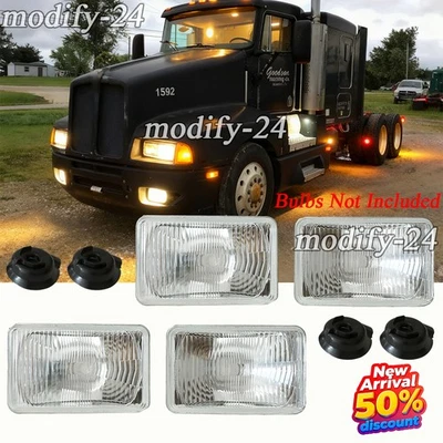 Carcasa de faros 4X 4x6"" para Kenworth T800 T400 T600 W900B Classic 120/132 HK Foto 1 de 4