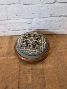 Antique Victorian Needlework Inlaid Walnut Foot Stool - Picture 1 of 17