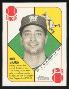 2015 Topps Heritage '51 #37 Ryan Braun Mini Red Back - Picture 1 of 2