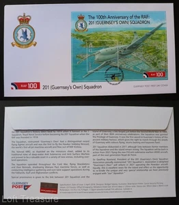 Guernsey Stamps: "RAF - 100th Anniversary - 201 Squadron" £3.00 M/S FDC 2018 - Picture 1 of 3