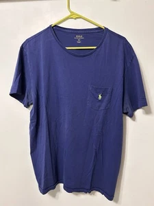 Polo Ralph Lauren Para Hombres Azul Manga Corta Cuello Redondo Algodón Camisa Grande - Imagen 1 de 4