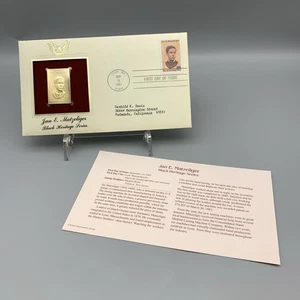 Vintage 1991 Black Heritage Jan Matzeliger Gold Stamp Cover First Day Issue USPS - Picture 1 of 12