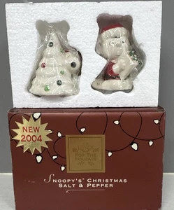 Lenox Snoopy Charlie Brown Erdnüsse Weihnachten Salz & Pfefferstreuer BRANDNEU - Bild 1 von 7