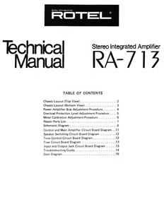 Service manual for Rotel RA-713 - Picture 1 of 1