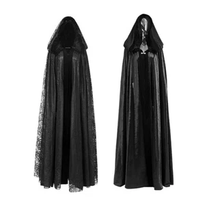 Hoodie Spitze Mäntel Punk Rave Damen Freizeit Schwarz Jacke Gothic Vampir Victorian - Bild 1 von 9