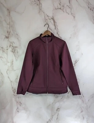 Mountain Hardwear Jacket Womens Large Burgundy Red Softshell Windbreaker Zip  - Image 1 of 4