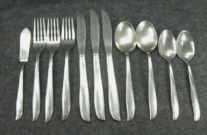 Oneida Community TWIN STAR Stainless Flatware Atomic Starburst MCM 11 Pieces - Picture 1 of 10