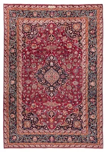 Mashhad Alfombra Persa Hecha a Mano 296x201 cm-Fine, Oriente, Carpet, Rug, Rojo - Imagen 1 de 12