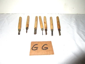 Set of 7 Korea small woodworker's modeler's carving wood chisels - Imagen 1 de 6
